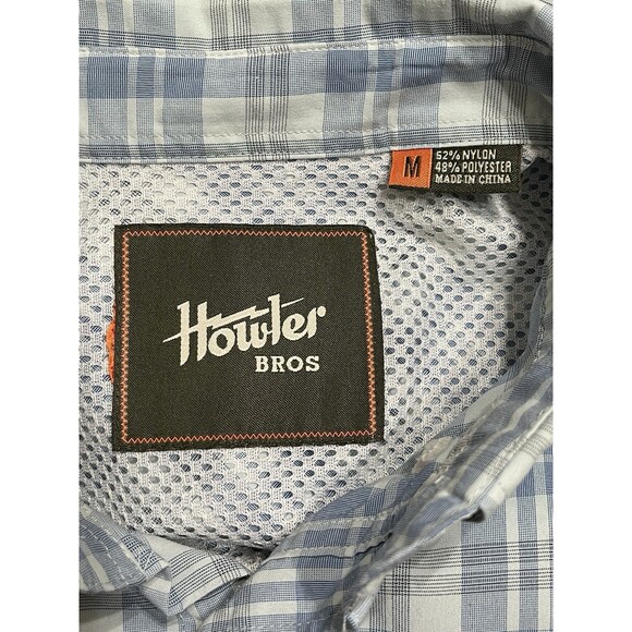 Howler Brothers Matagorda Short Sleeve Shirt Sz Med Blue Athleisure Hiking Fish - Picture 11 of 14